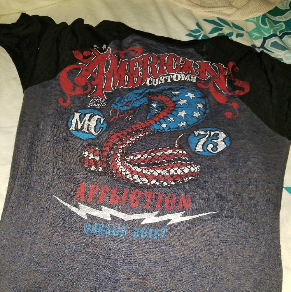 Affliction quarter sleeve top